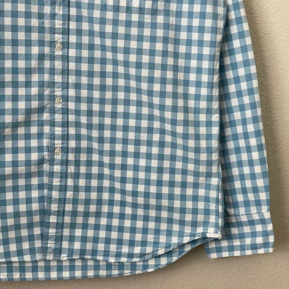 J. Crew‎ Shirt Mens Large Classic Gingham Check Button Down Cotton Lightweight